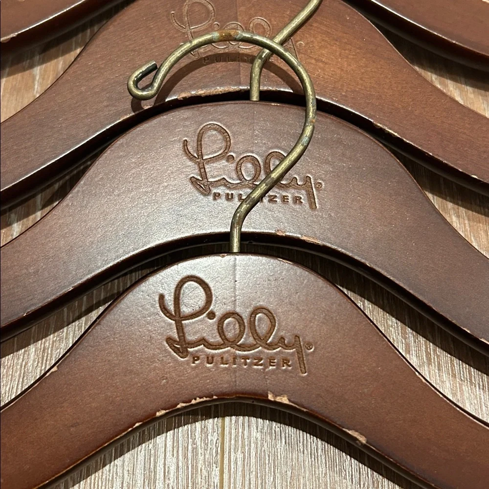 8 Lilly Pulitzer Brown Wooden Hangers